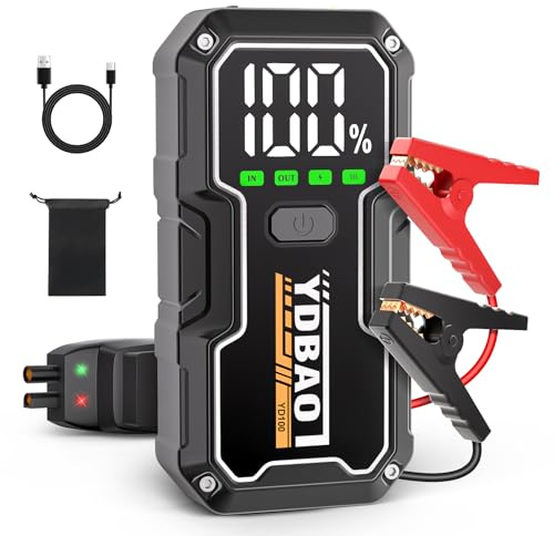 YDBAO Arrancador de Coches 8000A 12V para Todo Gas o 10L de Diésel