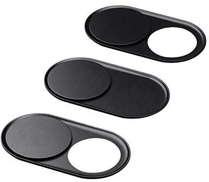 Lifestyle 2.0 Cache Webcam Caméra (Pack de 3) en Métal Couleur Noir – Protège Votre Vie Privée – Compatible avec Mac, Ordinateur Portable, Tablette et Smartphone