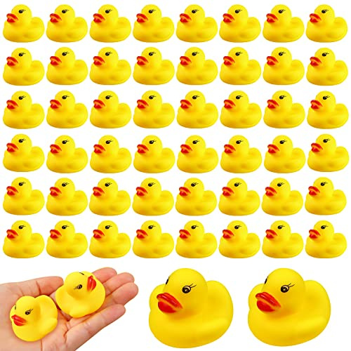 Rubber Ducks Bath Toys 50PCS Mini Ducks Bulk for Kids Baby Shower Decorations Birthday Party Favors Gift Classroom Summer Beach Pool Activity Carnival Game