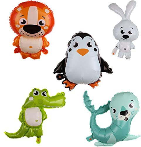 DIWULI Tier-Ballon Set süß - Hase Krokodil Pinguin Party