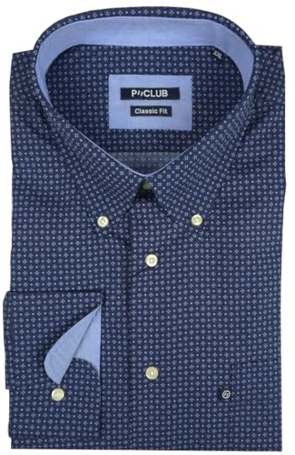 Rionero Camicia da Uomo 100 Cotone Manica Lunga Classica Elegante Taschino XXL XXXL m l (XL - 698)