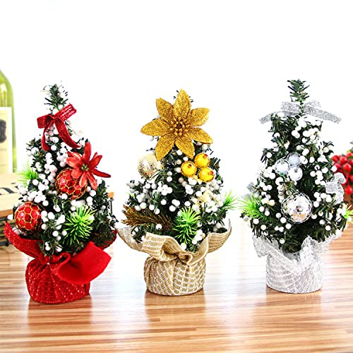 3 mini alberi di Natale artificiali da tavolo alberi di Natale con albero di Natale, albero di Natale, albero di Natale, albero da tavolo, albero di Natale, albero di pino, per la scrivania di Natale