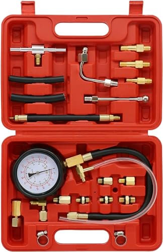 XiTuanYuan Fuel Pressure Gauge Tester Diesel Fuel, TU-114 Petrol Pump for Vehicles Diagnostic Injection Pump Diagnostic Tool Made of Copper Alloy Kit for Diesel Cylinders (0-140 psi / 10 bar)