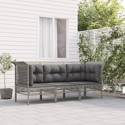 Tidyard 3-TLG. Trädgårdslounge, balkonglounge, trädgårdssoffa, terrasssoffa, loungesoffa utomhus, loungemöbler, trädgård rotting, terrasser, sittmöbler, set rotting, väderbeständig