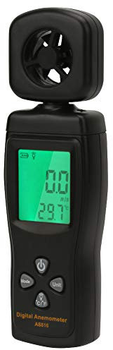 Anémomètre, SMART SENSOR AS816 Anémomètre Numérique Portatif Jauges de Compteur de Vitesse du Vent avec Rétroéclairage LCD Fonction de Maintien des Données/Min, Anémomètres