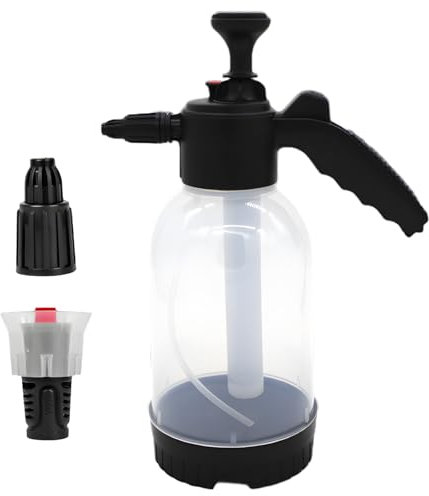 Spruzzatore di Schiuma,Spruzzatore di Schiuma per Autolavaggio, Spray in Schiuma Ad Alta Pressione,Getto a Ventaglio 55°,2000ml,Viene Fornito con Ugello per Autolavaggio e Ugello per Irrigazione Fiori