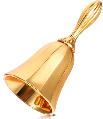 Extra Lautes Massives Messing Handglocke Tischglocke Schiffsglocke Kleine Glocke Weihnachtsglocke Burger Glocke Meditationsglocke Gold Glocke für Restaurant Hotel Hochzeit Training von Haustieren