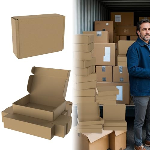ACXIN Bruna kartonger 15 x 10 x 4 cm, fraktlåda för presentförpackning, vikbar kartong, postlåda, mailerlådor för transport av små varor, fraktkartong vikbar förvaring (20 stycken)