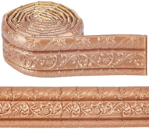 CRASPIRE Moldura de Borde de Pared de 90 x 3.15 Pulgada Borde de Papel Tapiz Autoadhesivo Despegable Y Pegable Moldura de Espuma En Forma de Corona Borde de Pared Decorativo Adhesivo 3D Borde