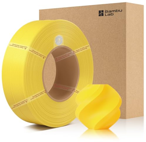 CCTREE Original X1 PLA Basic Refill Filament 1.75MM High Toughness&High Speed, Easy Printing with RFID für Bambu Lab A1/X1/P1 AMS 1KG +/- 0.03mm (Without Spool) (Gelb 10400)