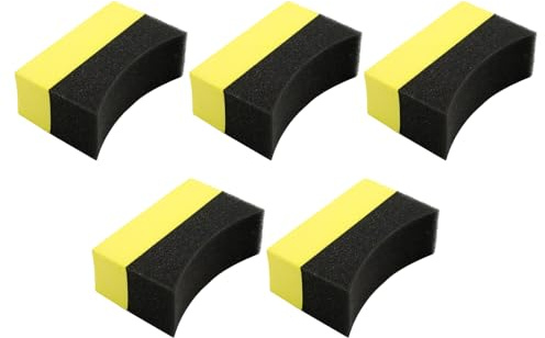 Tuxxjzm Aplicador de neumáticos, Almohadillas aplicadoras de neumáticos, Brillo de de Coche, Suministros de Limpieza Reutilizables para Detalles, Limpiador de Espuma de Pulido de Color para