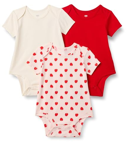 Amazon Essentials Bebé-Niñas Body de Manga Corta con Cuello Redondo