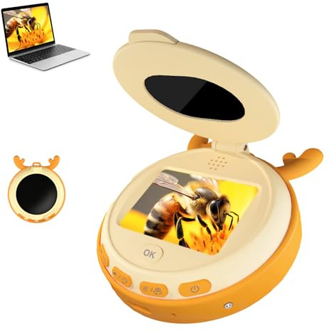 Umisu Microscopio Digitale Portatile con Schermo IPS da 2,0, Ingrandimento Ottico 100X e 8 Luci LED, Sensore HD USB, Strumento Scientifico Didattico per Studio e Osservazione (Cerbiatto)