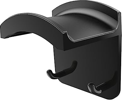 YPBEW Supporto per cuffie da parete, gancio per cuffie, adesivo da scrivania, per cuffie da gioco, rimovibile, accessorio per cuffie, nero