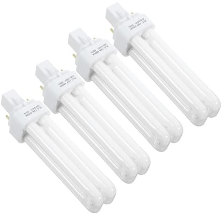 Genérico 4 Piezas Bombilla G24d-3 de Doble Tubo 13w Enchufe de 2 Pines para Iluminación Fluorescente Compacta, Ahorro Energético y Uso Confiable en Lámparas de Hogar