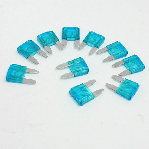 sourcing map Coche Forma Cuchilla Pequeño Fusible Plano Ato Atc 15A Azul 10Pzas