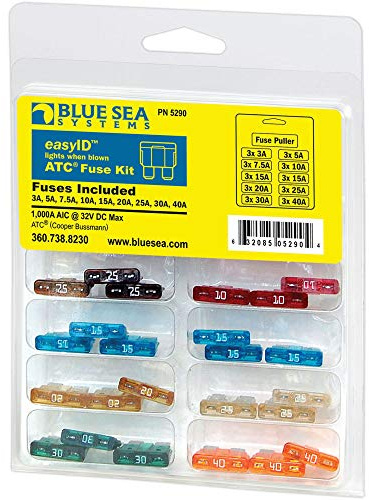 Blue Sea Systems 5290 EasyID Illuminating ATC Fuse Kit, Beige