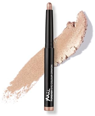 Mii Cosmetics Forever Eye Colour Crayon | Long-Lasting Cream Eyeshadow Stick | Highly Pigmented & Crease-Resistant | Multipurpose to Shape, Define, & Line Eyes | Metallic Golden Champagne | Sorbet