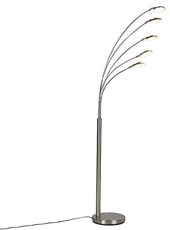 Qazqa sixties - LED Dimmable Lampadaire variateur inclus - 5 lumière - H 1800 mm - Acier - Design - éclairage intérieur - Salon I Chambre