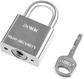 MroMax Cadenas de sécurité pour porte de placard 30 mm Argenté avec 4 clés