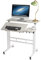 soges Bureau Ordinateur Mobile,Postes de Travail Informatiques, Bureau Régalable Table Assise et Debout avec roulettes, 80 x 60 cm