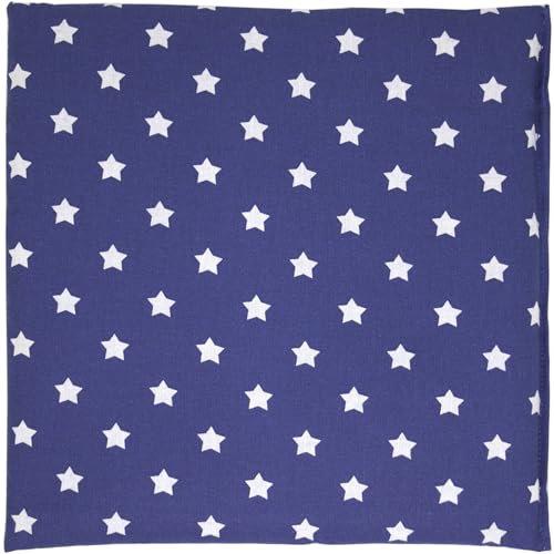 Cojín de semillas de colza, 24 x 24 cm, diseño de estrellas, color azul