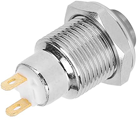 Hakeetaa Mini Interruttore a Pulsante da 10 mm, Interruttore a Pulsante in Metallo in Acciaio Inossidabile Impermeabile momentaneo, anticorrosione, antiruggine, per Controllo accessi, Avvio