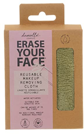 Danielle Creations Erase Your Face Eco Friendly Reusable Make Up Remover Cloth in Green