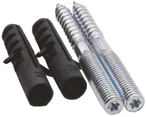 Sanitop-Wingenroth 2 stockskruvar med pluggar 10 mm, M8 x 50 mm, galvaniserat stål