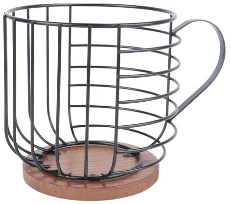 Porta Cialde Caffè, Cestino Per Cialde Caffè Barattolo Per Cialde Caffè Portatazzine da Caffè Organizzatore Per Cialde Caffè Porta Cialde Caffè in Ferro Nero E Pino Per Bancone Bar Decorazioni Caffè P