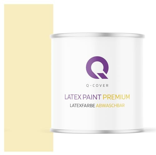 Q-COVER Peinture latex lessivable Jaune canari 2L - très mat, intérieure, sans odeur, hypoallergénique, peinture murale, ultra lavable premium