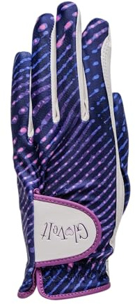 Glove It golfhandske för damer – lätt och mjuk cabretta lädergolfhandske för kvinnor, har UV-skydd – digital skymning, liten, vänster