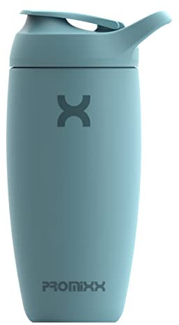 Promixx Pursuit Shaker Bottle New Edition - Borraccia termica in acciaio inox e tazza frullatore, 550ml, Oceano Calmo Blu
