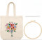 Alriedy Stickset Erwachsene,Kreuzstich Canvas Tasche Mit Blumenmuster,Stickset für Anfänger,Sticken Set Erwachsene,DIY Sticken Set für Erwachsene, Komplettes Mit Anleitung,Fäden und Werkzeg