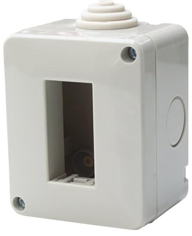 Scatola a montaggio esterno, 1 Modulo/posto, Compatibile con Vimar Plana, IP40 per interno, Grigio, Custodia, Contenitore da parete porta frutti, per interruttori/prese, con passacavi
