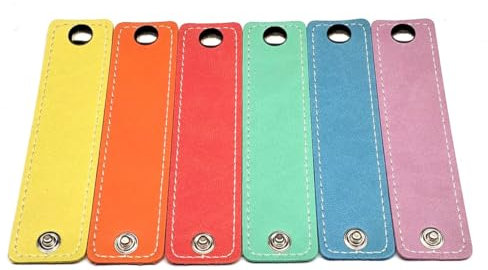 Set 6 porta tovaglioli da tavola in ecopelle con bottone (variante vegan)