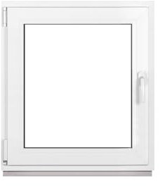 Framex Finestra in Plastica Bianca, Larghezza x Altezza 80 x 90 cm (800 x 900 mm), Triplo Vetri (32 mm), Anta-Ribalta, Girevole DIN Sinistra – Premium