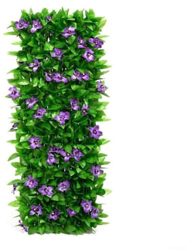 HOHOVYVY Valla de madera extensible con hojas verdes artificiales, valla de jardín, protección visual decorativa para balcón, terraza