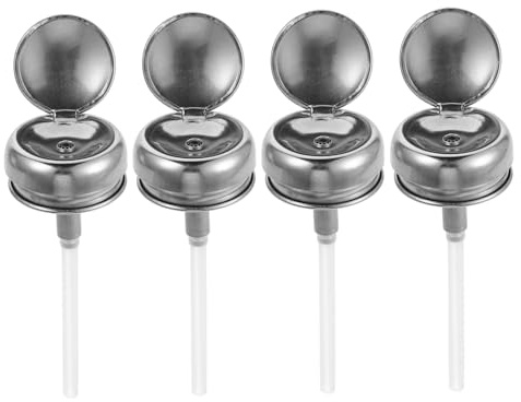 Amosfun 4pezzi Tappo Per Flacone Pompa Pressione Da Coperchio Erogatore Per Bottiglie Di Chiusura Sigillata in Alluminio Inossidabile Design Per Conservazione Lungo Termine