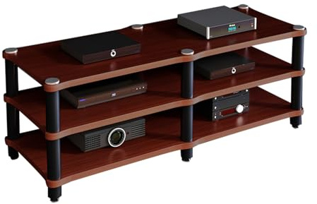 Soporte portátil para medios AV – Estante de almacenamiento de piso de 1/2/3 capas para sala de estar, sala de juegos, oficina, elegante soporte para discos (color 2 48 x 120 x 54 cm)