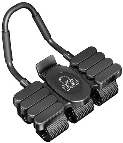 Ab Wheel Roller con Rimbalzo Automatico | Allenatore Addominali A 6 Ruote | Attrezzatura Esercizi Addominali Con Supporto Telefono Per Allenamento Fitness Addome Palestra