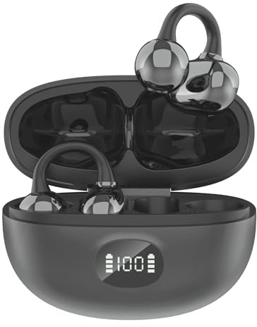 Sport Cuffie Bluetooth 5.4, Ultraleggero 4.3g, LED Schermo, Design Aperto, Stereo HiFi On Ear,50 ore di Riproduzione, Android & iOS,IPX5, Clip Orecchio Elegante Wireless Auricolari ad Alte Prestazioni