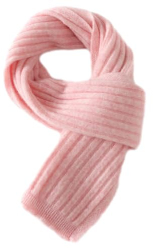 Aecsoc 100% Cashmere Kids Scarf for Girls & Boys,Luxury Lightweight Cashmere Cold Weather Scarves & Wraps 55''x 7.8'' ZX2310 (Pink, ONE SIZE)