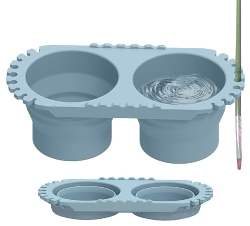 Vaso de lavado de pinceles plegable – Práctico soporte, accesorios de pintura de silicona de 22 cm, lavavajillas para acuarela doméstica | Solución de limpieza compacta y portátil para aulas, hogar