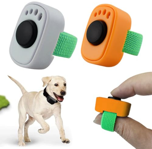 YAYNO 2 Pezzi Clicker per Cani e Gatti con Anello per Dita Pratico Accessorio per Addestramento Set Clicker per Cani, Gatti e Cavalli, Clicker Pratico e Compatto