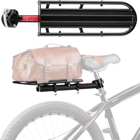 Porte Bagage Velo Arriere, Reglable en Alliage Aluminium Porte Bagage Velo Universel pour VTT Route Fixation Rapide Support Charge Maximale 10 Kg pour Cyclisme Quotidien Transport Sac Et Equipement