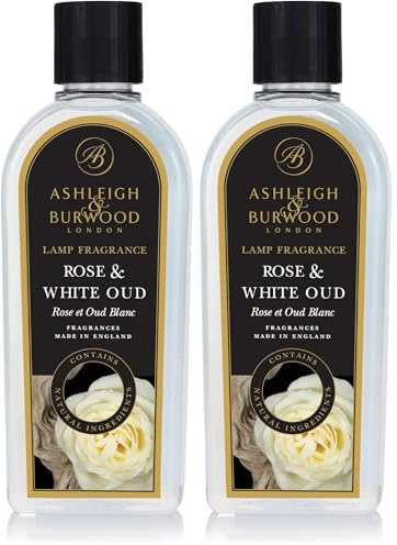 Ashleigh & Burwood Rose & White Oud 500 ml Lamp Fragrance – Luxurious Oud, Rose & Amber with Air-Purifying Catalytic Action (Pack of 2)