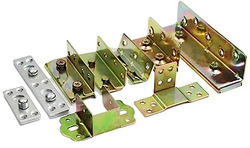 4 Pair Bed Beam Support Metal Bracket Hinge Fastener Wood Board Connector for Fixed Corner Hardware Furniture Fittings(K1)