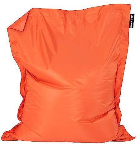 Bean Bag Bazaar Giant Bean Bag, Orange, Water Resistant Fabric, Floor Cushion, Beanbag for Indoor and Outdoor Use, Bean Bag with Filling Included, 180cm x 140cm, Gaming, Living Room, Garden