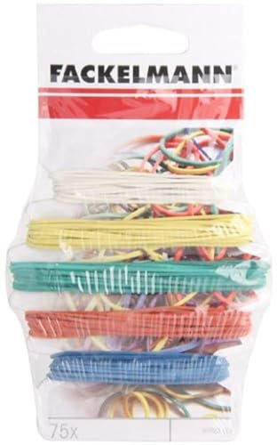 Fackelmann Gummiringe TECNO, Gummibänder, Haushaltsbänder, in 3 Größen (Farben: Rot, Gelb, Grün, Blau, Weiß), Menge: 75 Stück
